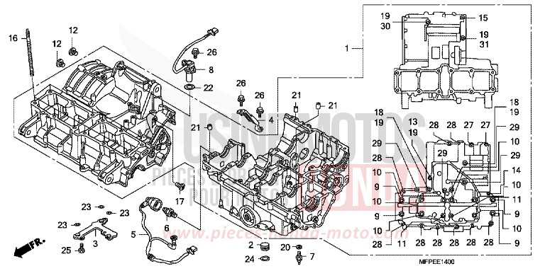KURBELGEHAEUSE von CB1300 Super Bold'or ABS PEARL SUNBEAM WHITE (NHA66KF) von 2010
